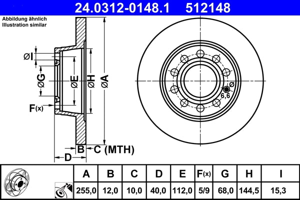 Disc frana ATE 24.0312-0148.1