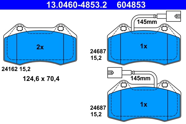 Set placute frana ATE 13.0460-4853.2
