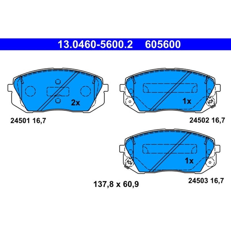 set placute frana,frana disc 13.0460-5600.2 ATE