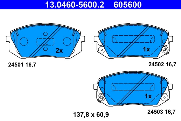 Set placute frana ATE 13.0460-5600.2
