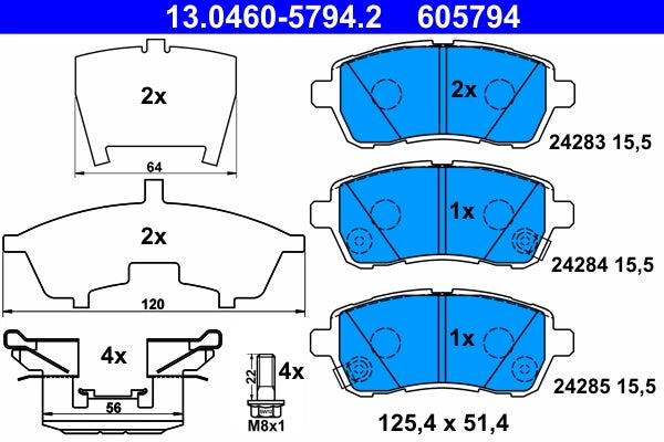 Set placute frana ATE 13.0460-5794.2