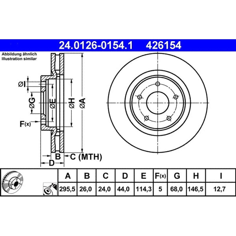 Disc frana 24.0126-0154.1 ATE