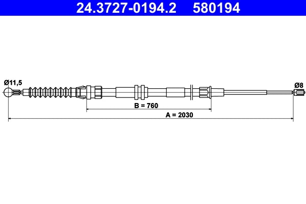 Cablu frana de mana ATE 24.3727-0194.2