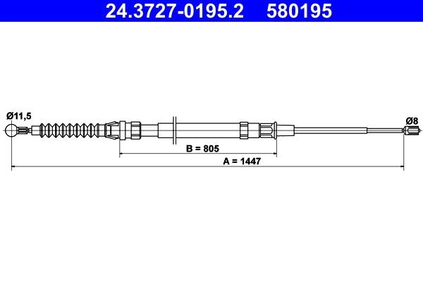 Cablu frana de mana ATE 24.3727-0195.2