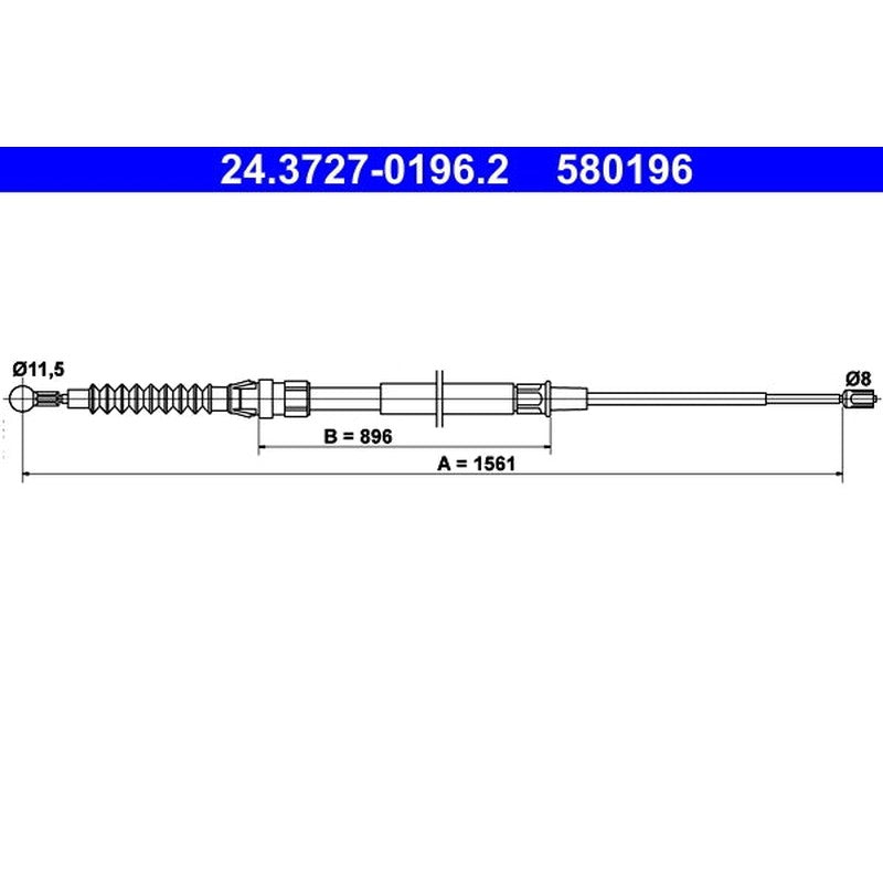 Cablu, frana de parcare 24.3727-0196.2 ATE