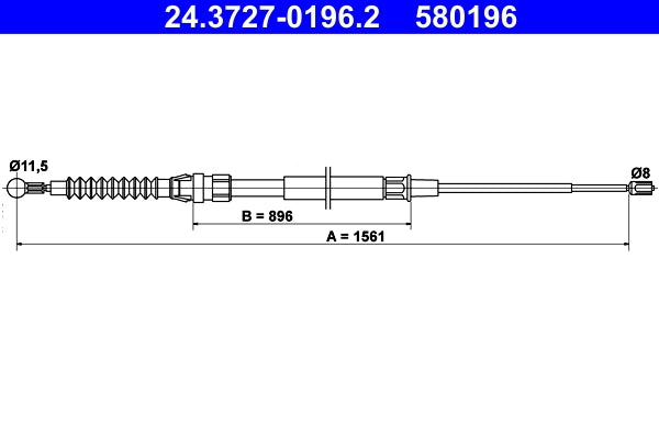 Cablu frana de mana ATE 24.3727-0196.2