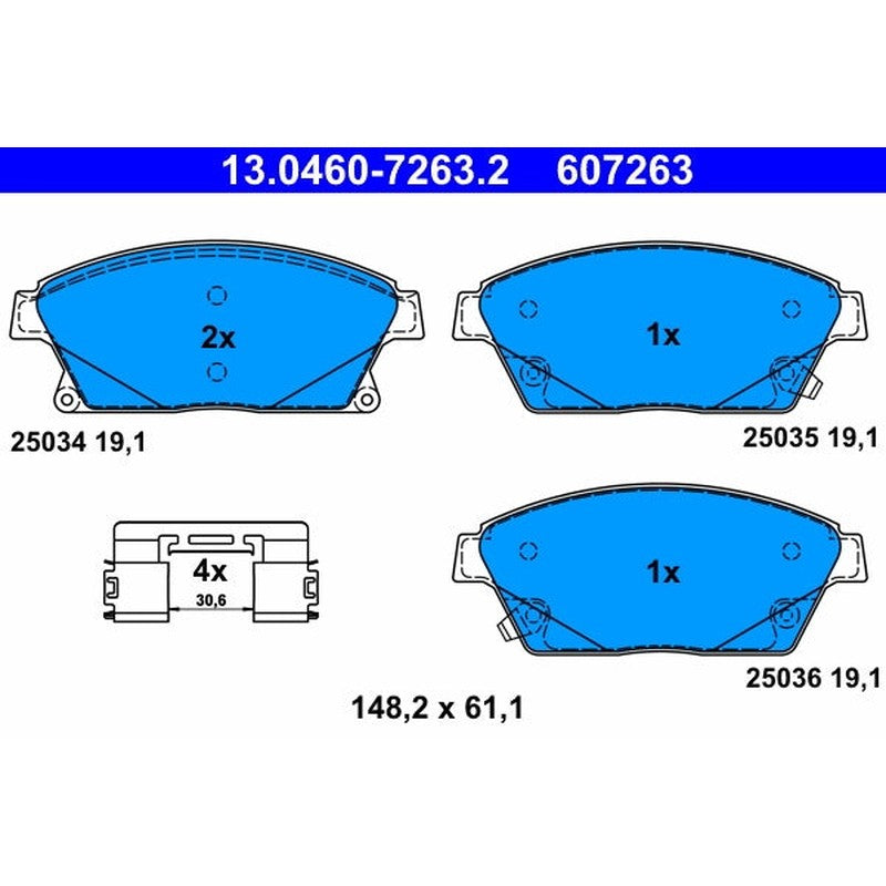 set placute frana,frana disc 13.0460-7263.2 ATE