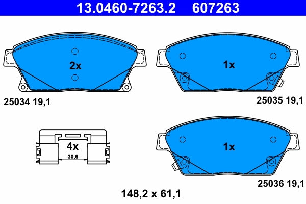 Set placute frana ATE 13.0460-7263.2