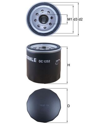 Filtru ulei OC 1252 MAHLE