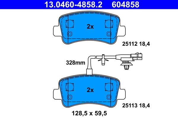 Set placute frana ATE 13.0460-4858.2