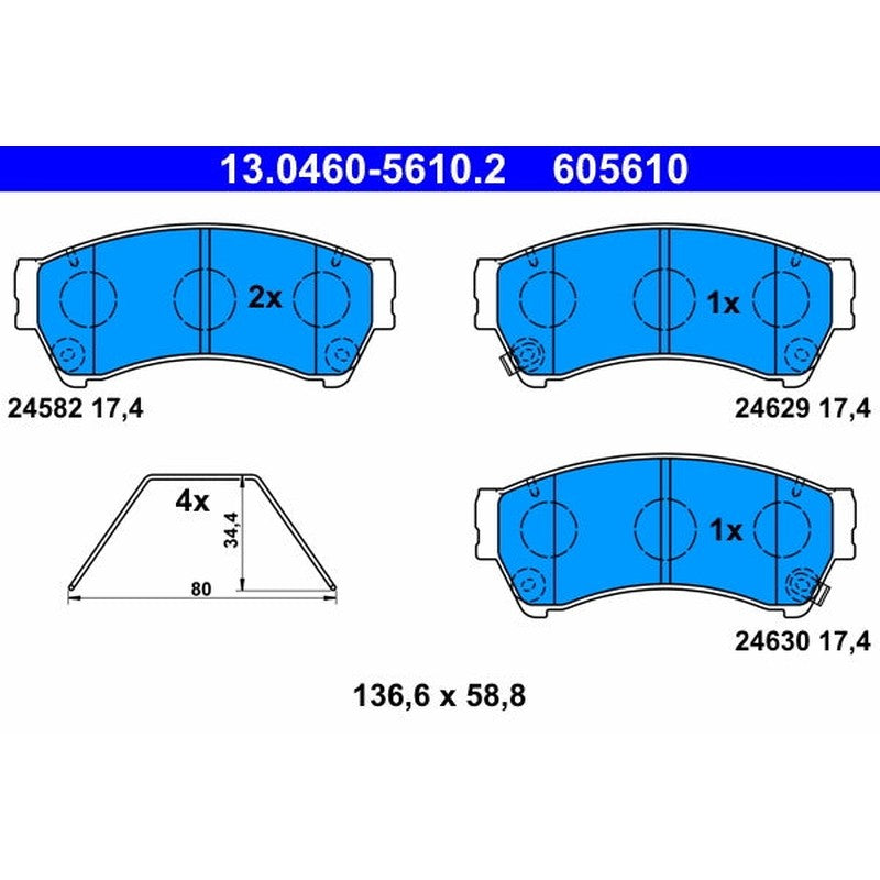 Set placute frana ATE 13.0460-5610.2