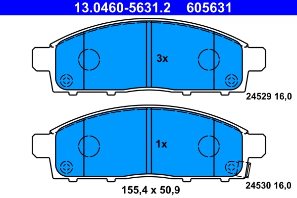 Set placute frana ATE 13.0460-5631.2