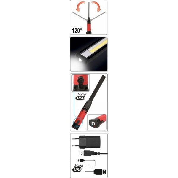 Lanterna Cu Acumulator 5+3W, 600/260lm, USB Yato YT-08518 - YT08518