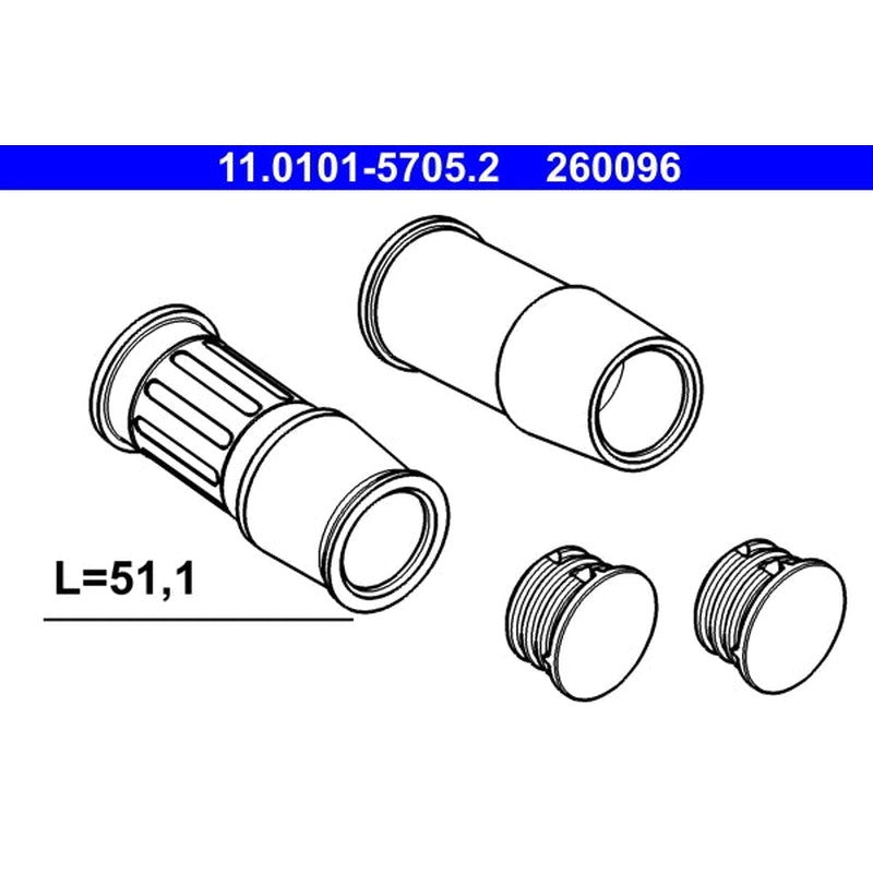 Kit bucse ghidaj etrier frana ATE 11.0101-5705.2