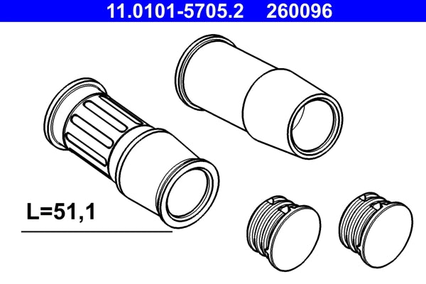Kit bucse ghidaj etrier frana ATE 11.0101-5705.2