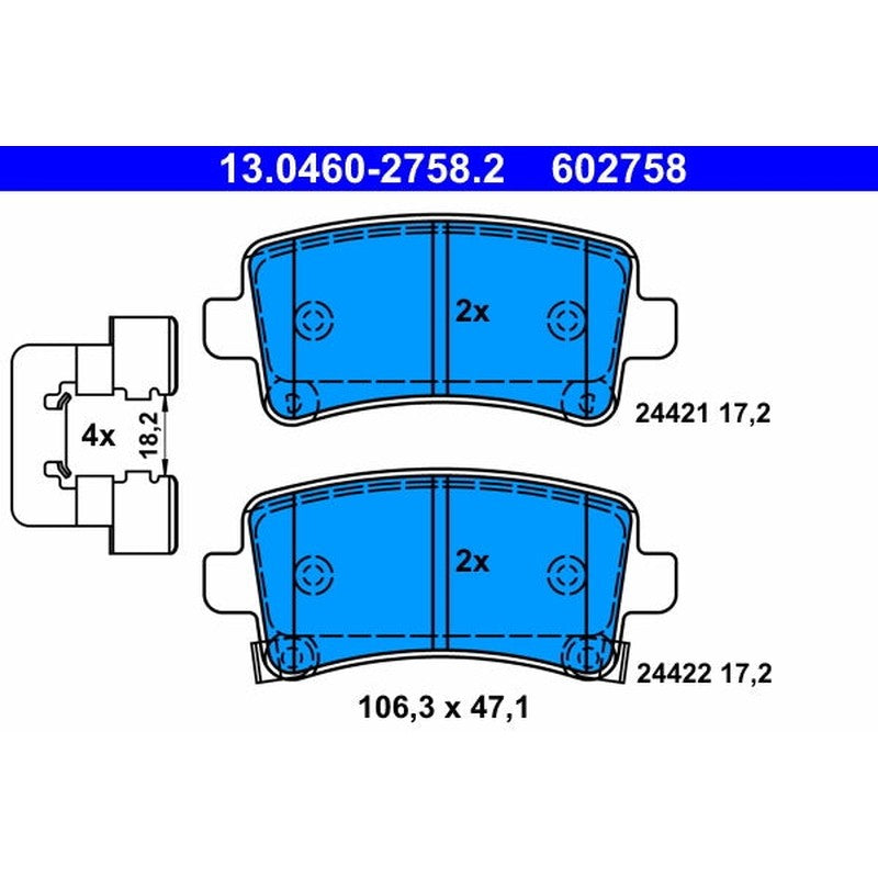 set placute frana,frana disc 13.0460-2758.2 ATE