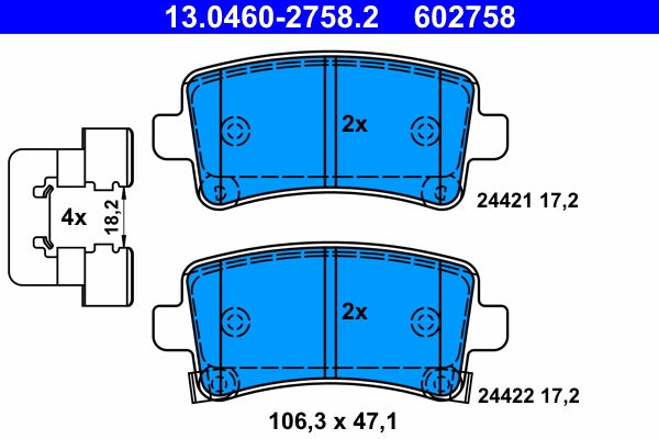 Set placute frana ATE 13.0460-2758.2