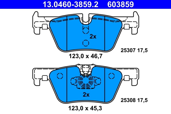 Set placute frana ATE 13.0460-3859.2