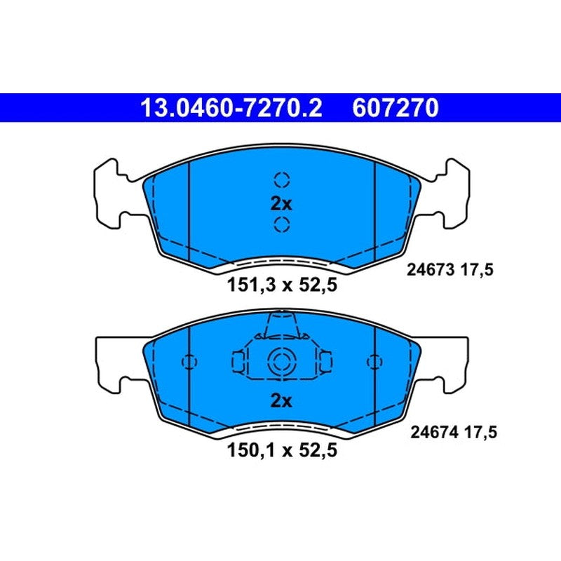 set placute frana,frana disc 13.0460-7270.2 ATE