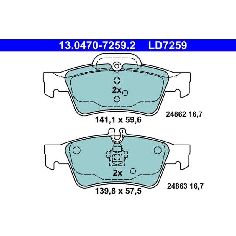 set placute frana,frana disc 13.0470-7259.2 ATE