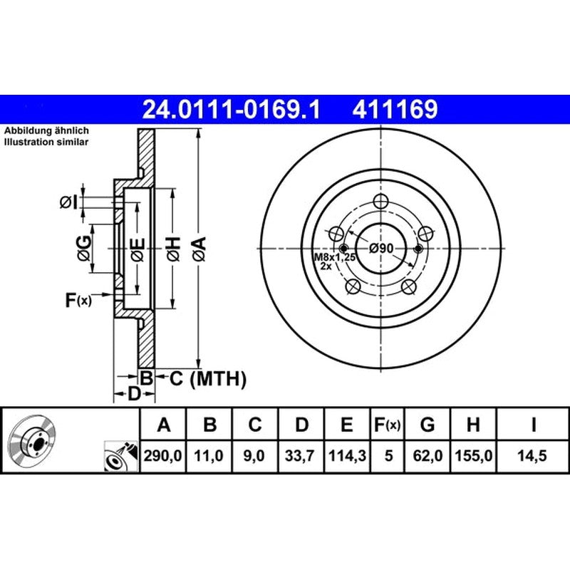 Disc frana 24.0111-0169.1 ATE