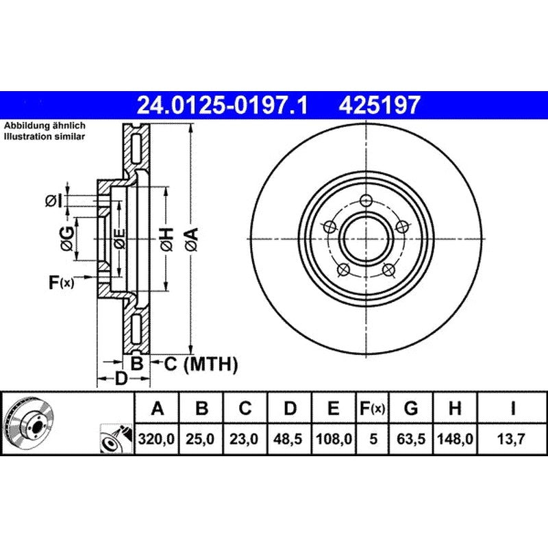 Disc frana 24.0125-0197.1 ATE