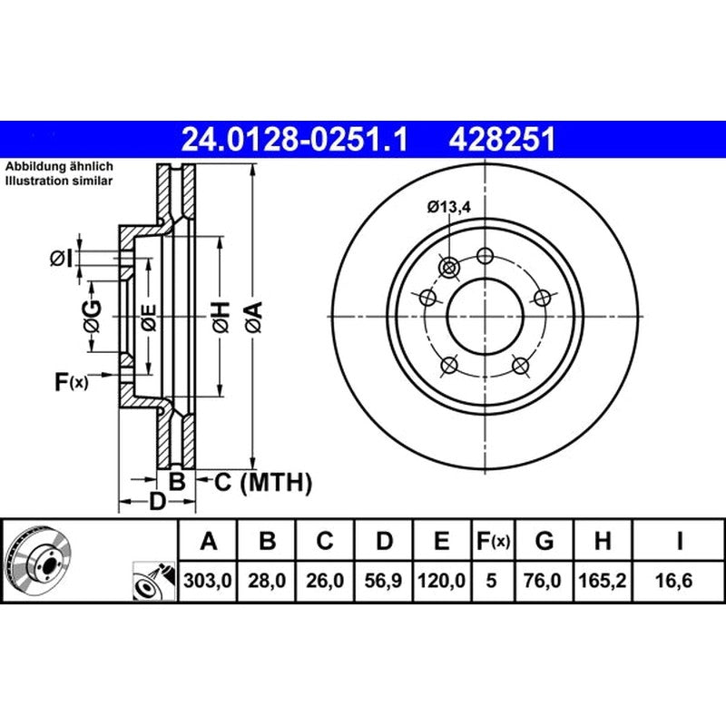 Disc frana 24.0128-0251.1 ATE