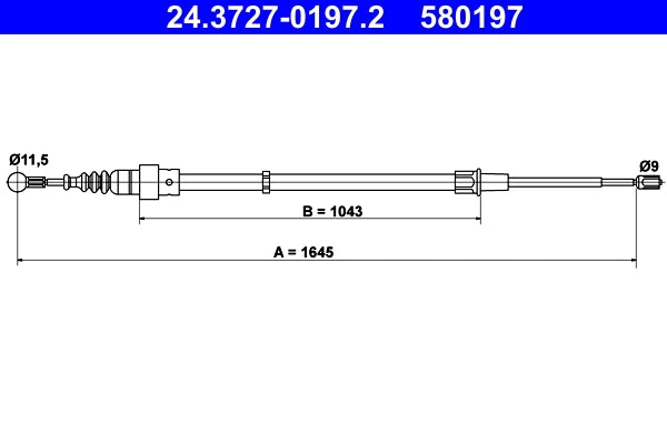 Cablu frana de mana ATE 24.3727-0197.2
