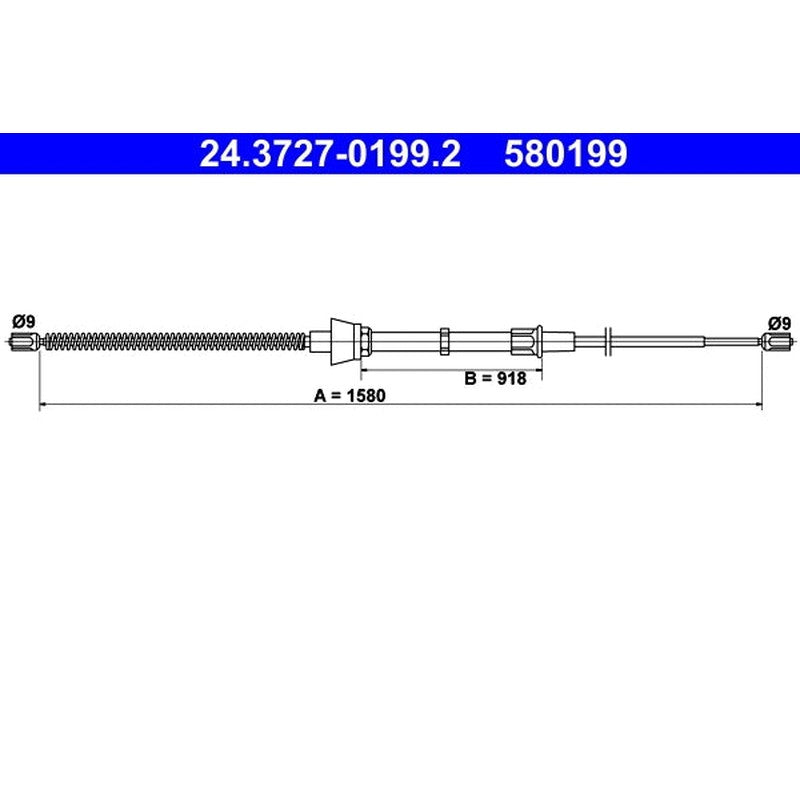Cablu, frana de parcare 24.3727-0199.2 ATE