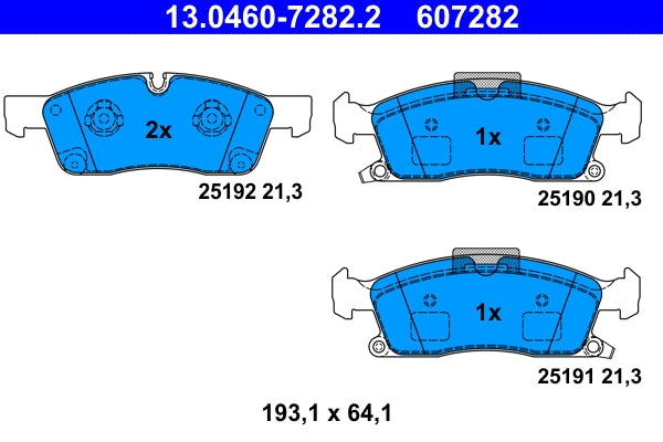 Set placute frana ATE 13.0460-7282.2