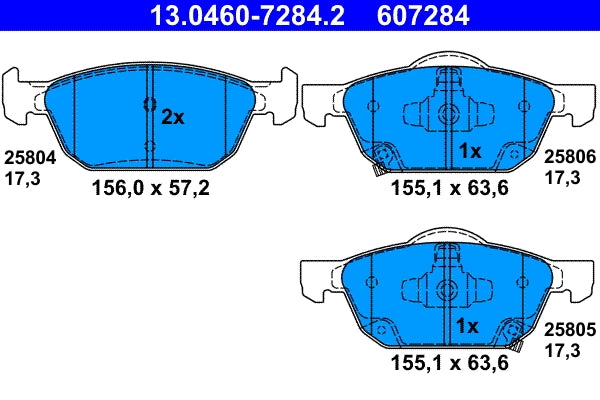 Set placute frana ATE 13.0460-7284.2