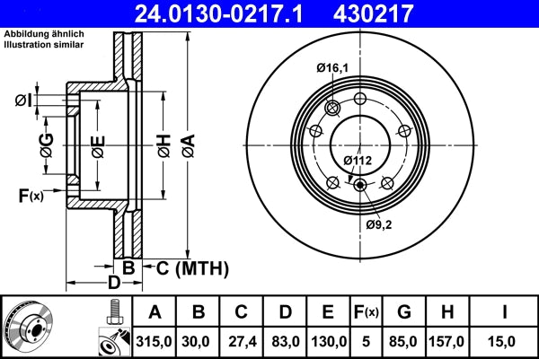 Disc frana ATE 24.0130-0217.1