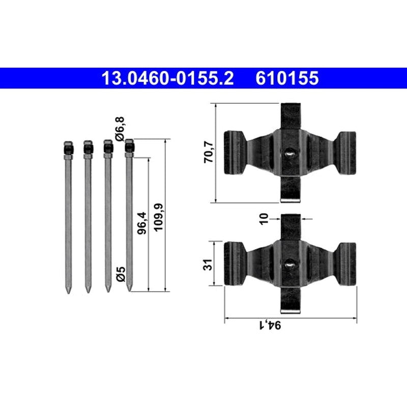 Set accesorii, placute frana 13.0460-0155.2 ATE