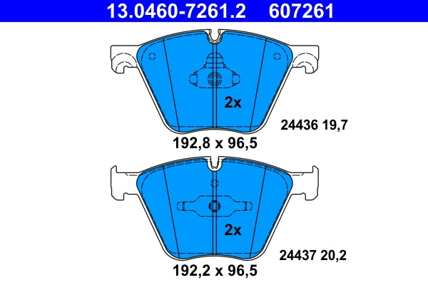 Set placute frana ATE 13.0460-7261.2
