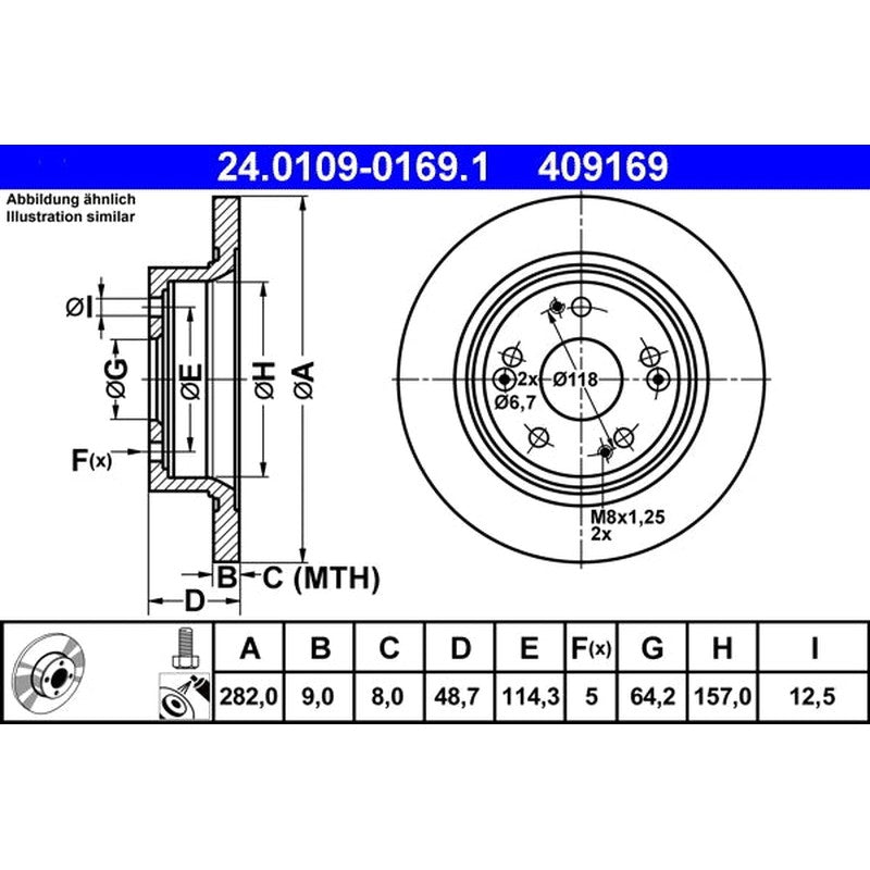 Disc frana 24.0109-0169.1 ATE