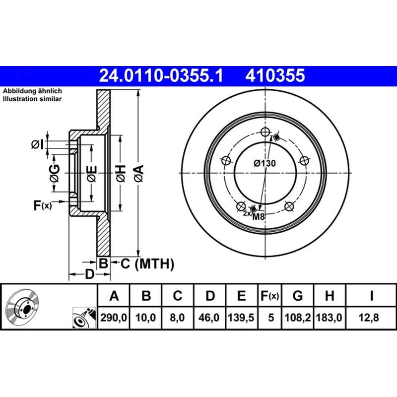 Disc frana 24.0110-0355.1 ATE