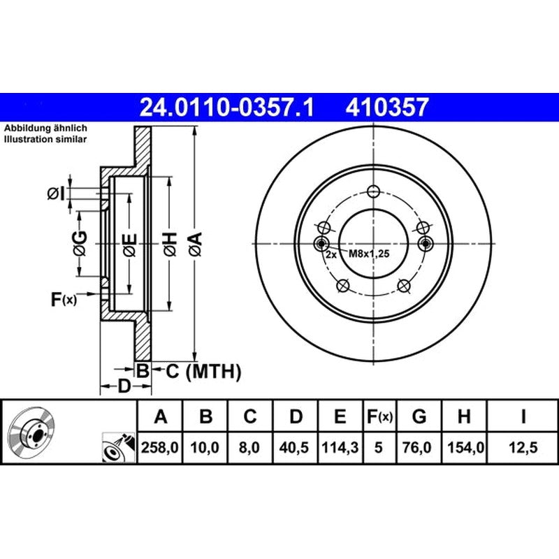 Disc frana 24.0110-0357.1 ATE