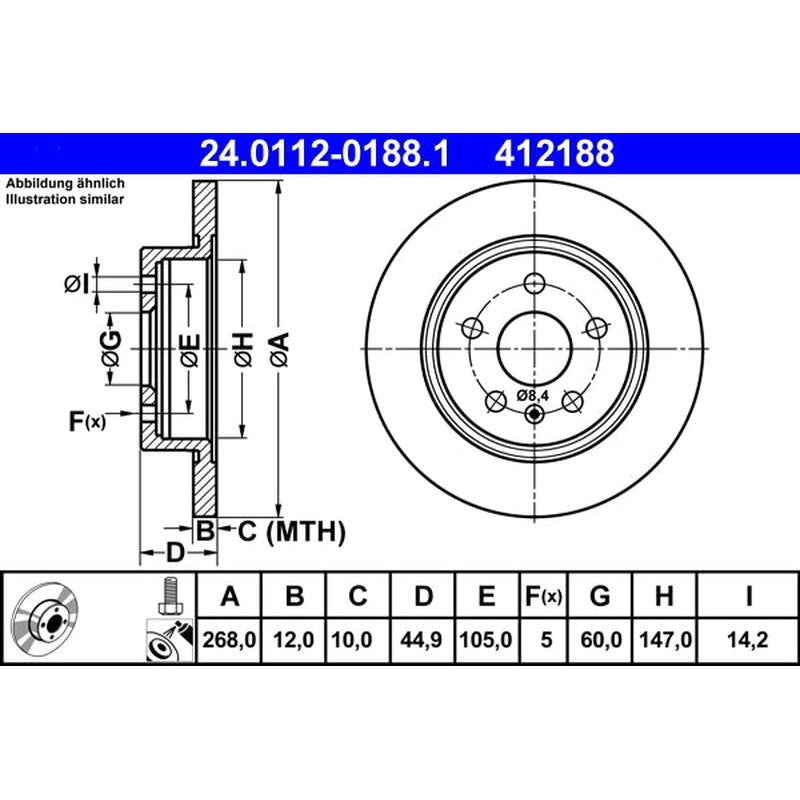 Disc frana 24.0112-0188.1 ATE