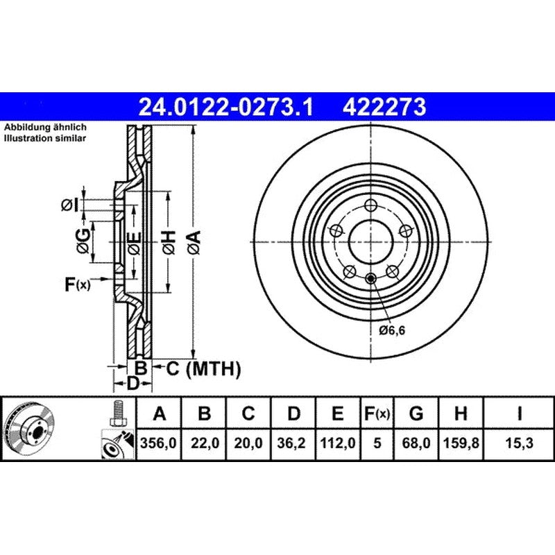 Disc frana 24.0122-0273.1 ATE