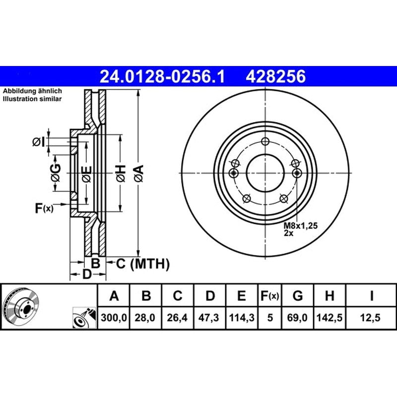 Disc frana 24.0128-0256.1 ATE