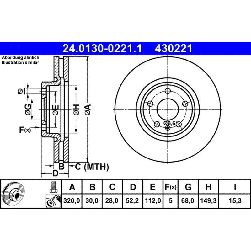 Disc frana 24.0130-0221.1 ATE