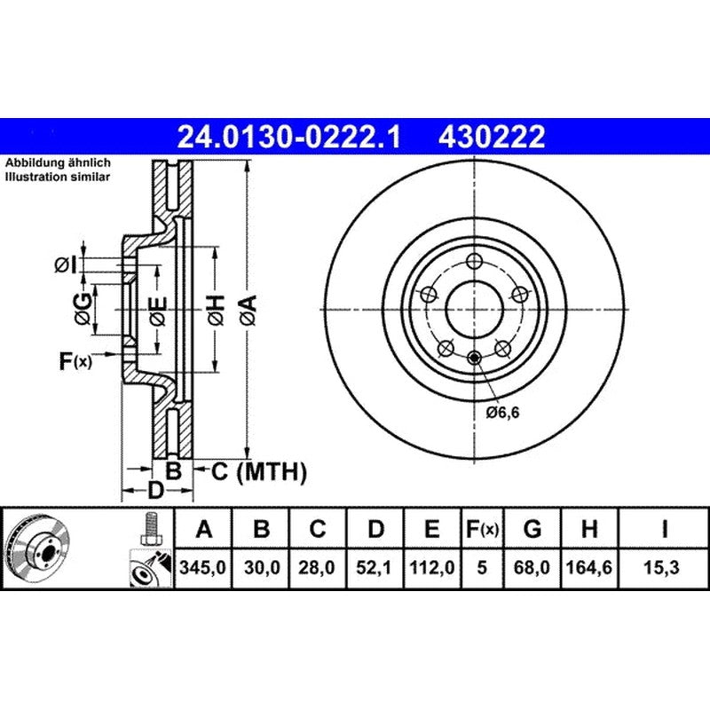 Disc frana 24.0130-0222.1 ATE