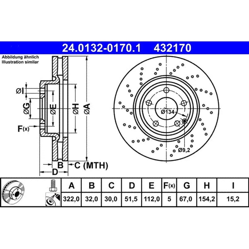 Disc frana ATE 24.0132-0170.1