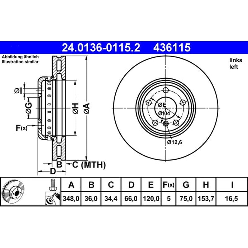 Disc frana 24.0136-0115.2 ATE
