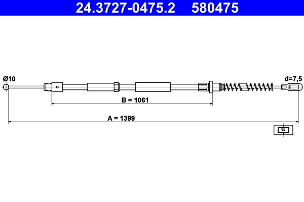 Cablu frana de mana ATE 24.3727-0475.2
