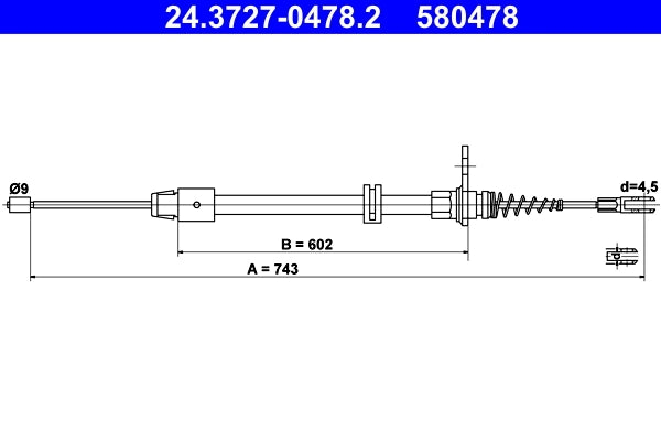 Cablu frana de mana ATE 24.3727-0478.2