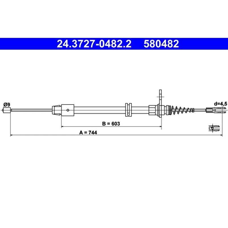 Cablu, frana de parcare 24.3727-0482.2 ATE