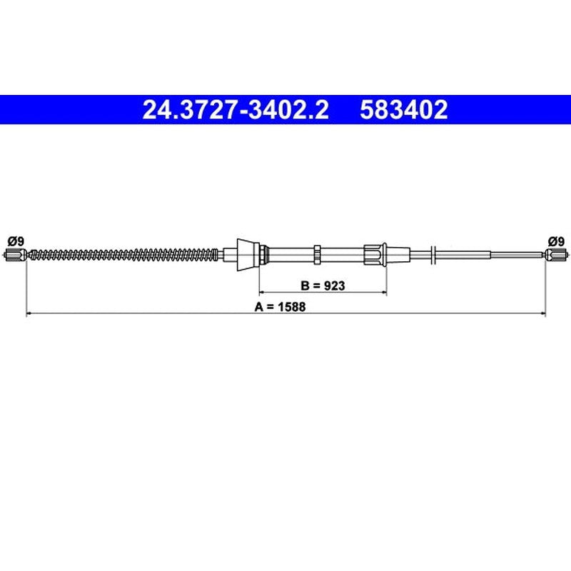 Cablu, frana de parcare 24.3727-3402.2 ATE