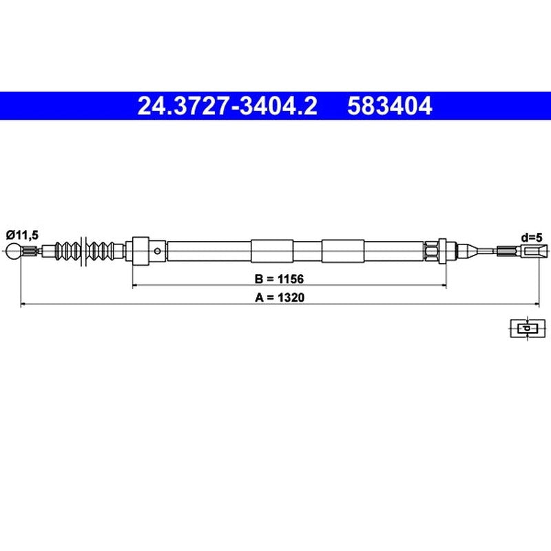Cablu, frana de parcare 24.3727-3404.2 ATE