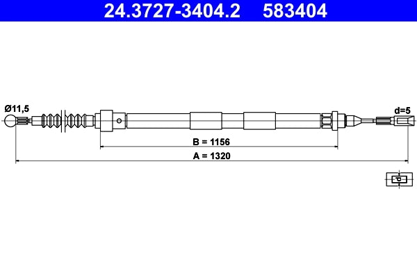 Cablu frana de mana ATE 24.3727-3404.2